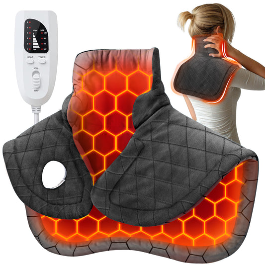 Graphene Weighted Heating Pad for Neck and Shoulders Mother's Day Wellness Gifts FSA Eligible Items Only List 3X Deeper Pain Relief Instant Heat Snug Fit Contoured Design ETL Certified
