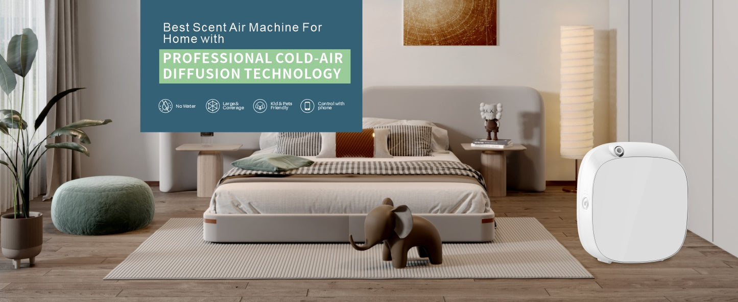 Upgraded Smart Scent Air Machine with Nebulizing Tech for Home, Wall Mounted Cold Air Scent Machine, Waterless Nebulizing Scent Diffuser