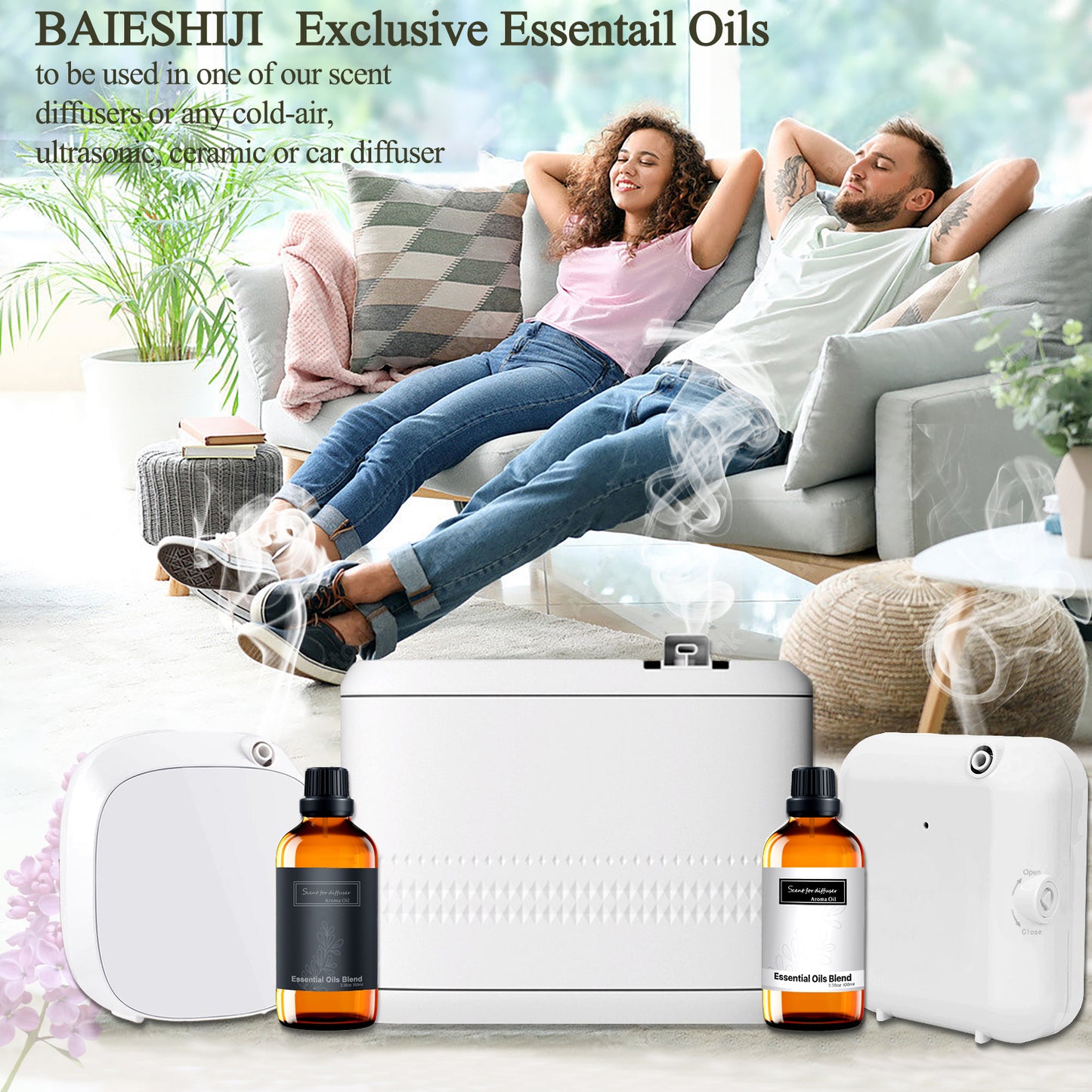 Hotel scents, Hotel Diffuser Oils, Wandering Breeze Aromatherapy Fragrances Inspired by W Hotels, Christmas Gift, Pure Aromatherapy Diffuser Oil with Rose, and Cedarwood- 3.38 Fl Oz