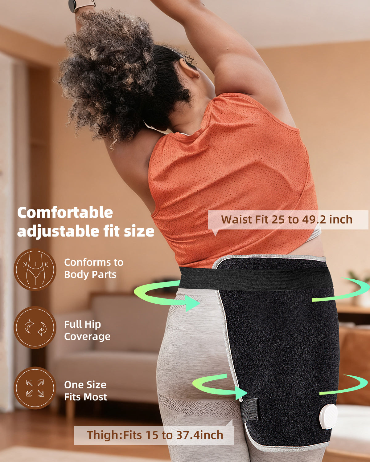 Graphene Heating Pad for Sciatica Pain Relief Mothers Day Gift for Mom Large Electric Heated Wrap for Lower Back Buttocks and Thighs Wellness Gifts for Women Fast Heating Pad with Auto Off