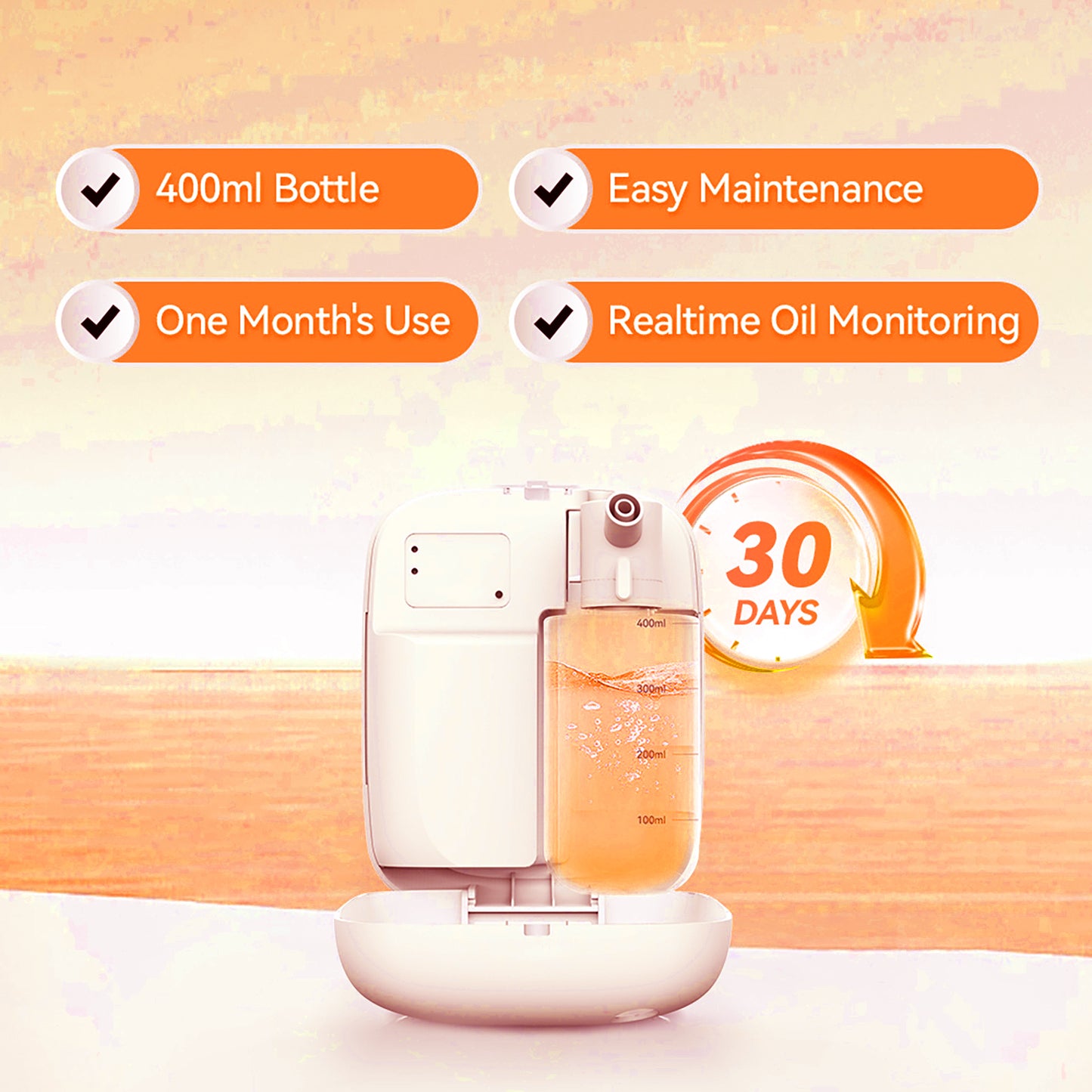 BAIESHIJI Smart Waterless Essential Oil Diffuser, 400ML Hotel Scent Diffuser with 12A1V Power Adapter for Large Room and Commercial Use, Scent Air Machine Cover Up to 2000 Sq.Ft