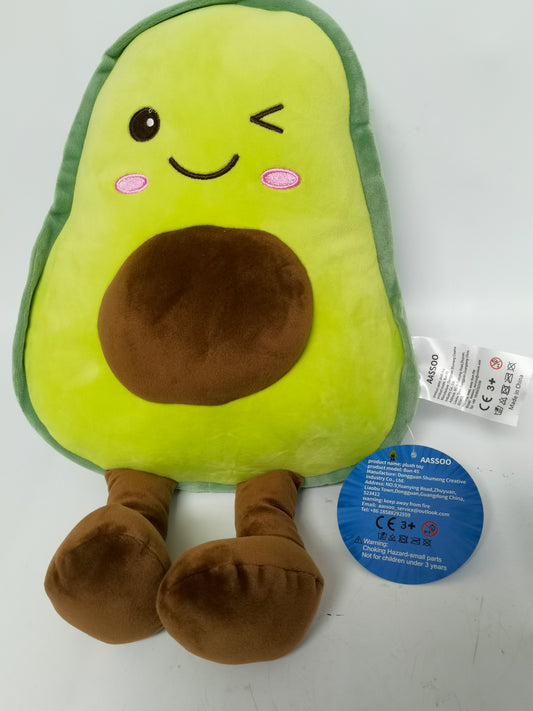 AASSOO Avocado Plush Toy, Cute Winking Avocado Stuffed Animal with Legs, Soft Plush Pillow for Kids &amp; Adults, Decorative Fruit Plushie Gift