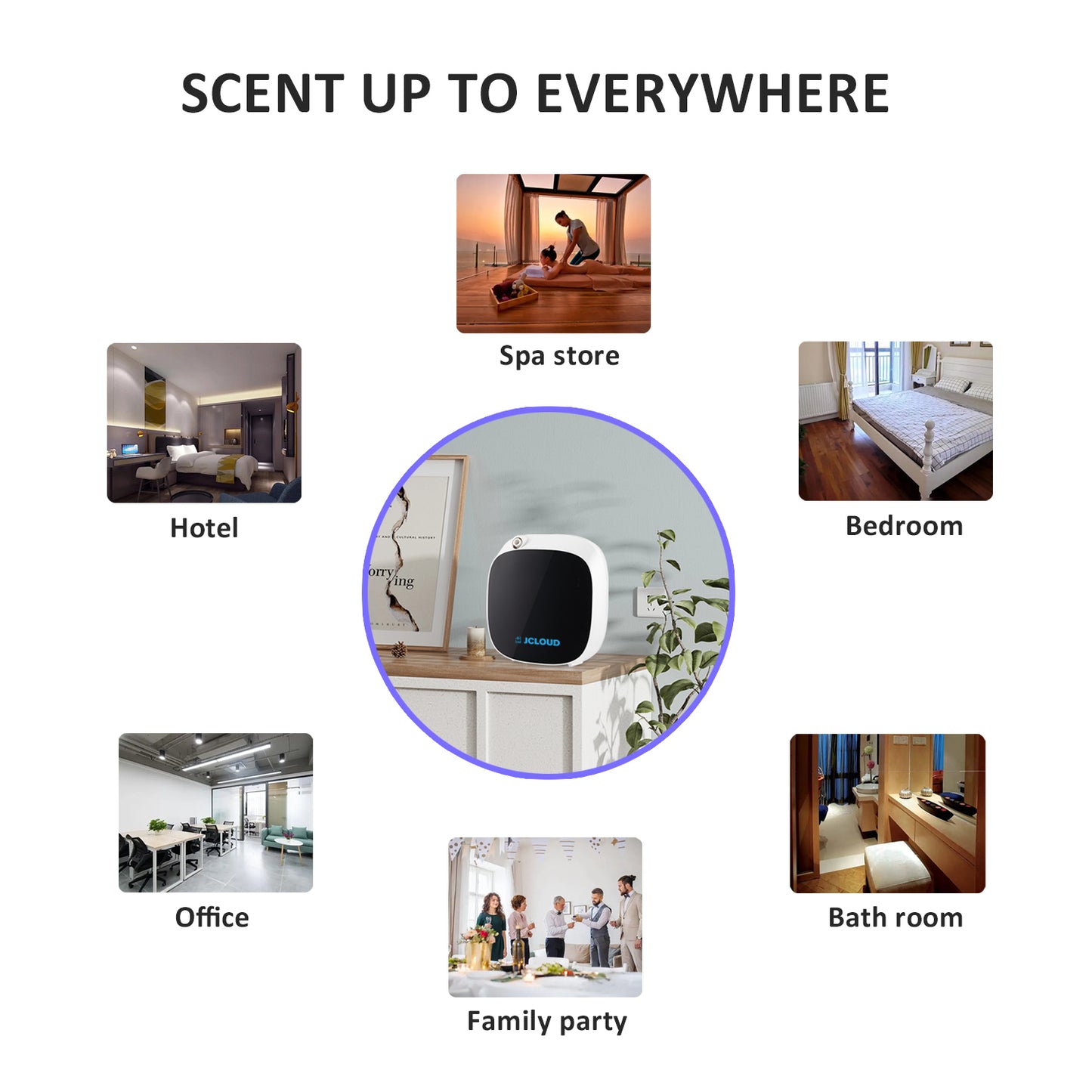 Smart Scent Air Machine with Cold Air Diffusion Technology for Home, Waterless Essential Oil Diffuser 100ML, Portable Scent Diffuser with USB & Battery Powered, for Living Room, Bath Room, Spa