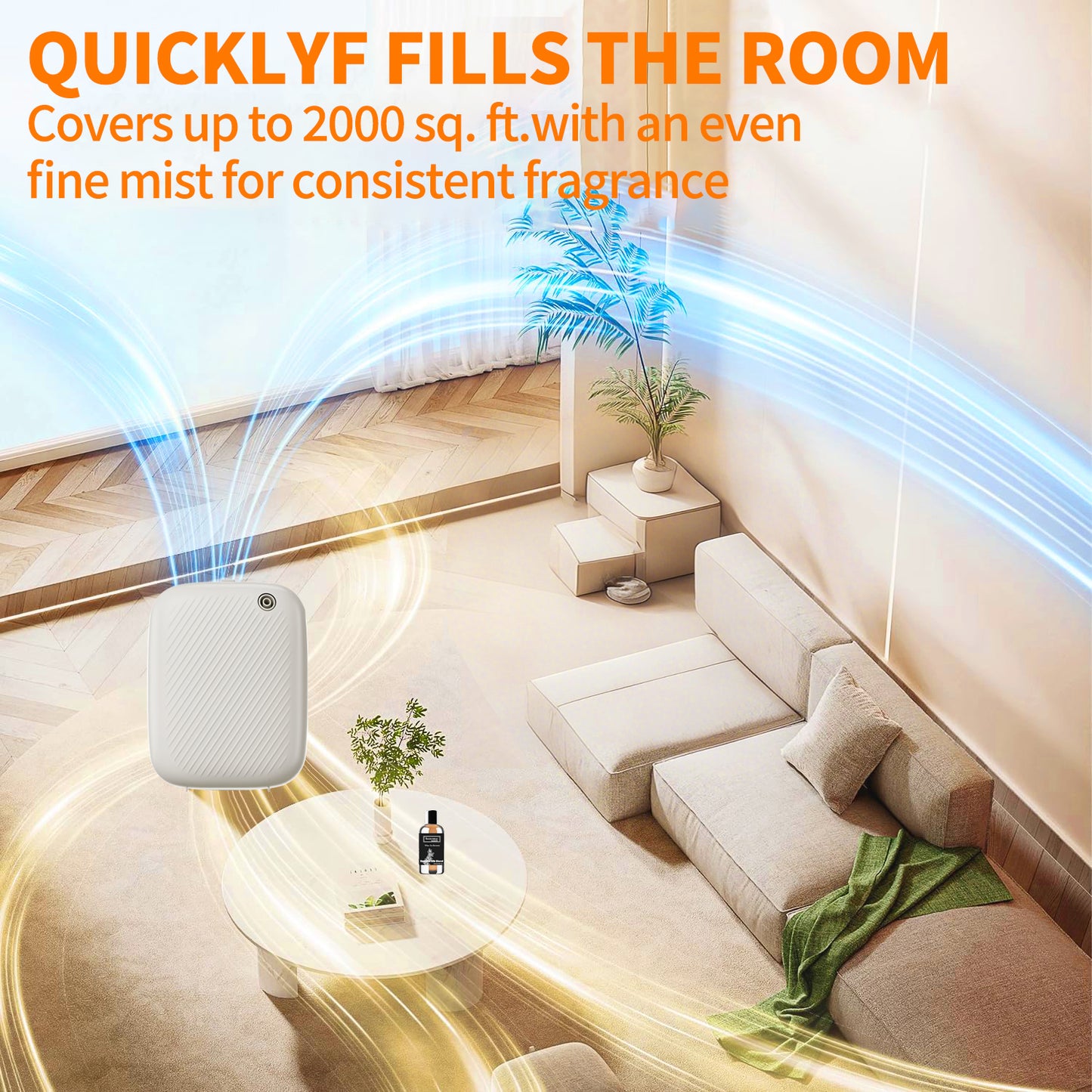 BAIESHIJI Waterless Essential Oil Diffuser, 400ML Hotel Scent Diffuser with 12A1V for Large Room and Commercial Use for Bedroom Home, Office, Cover Up to 2000 Sq.Ft