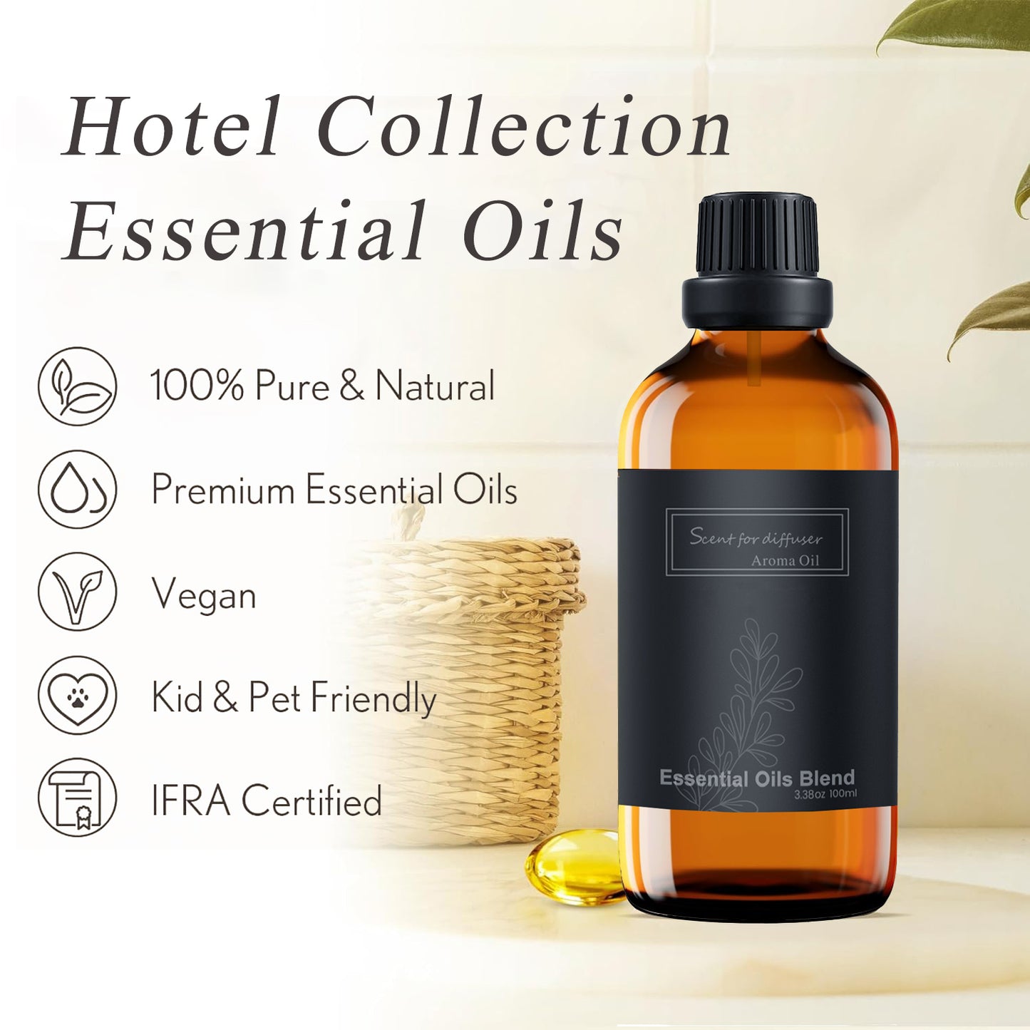 Hotel scents, Hotel Diffuser Oils, Wandering Breeze Aromatherapy Fragrances Inspired by W Hotels, Christmas Gift, Pure Aromatherapy Diffuser Oil with Rose, and Cedarwood- 3.38 Fl Oz