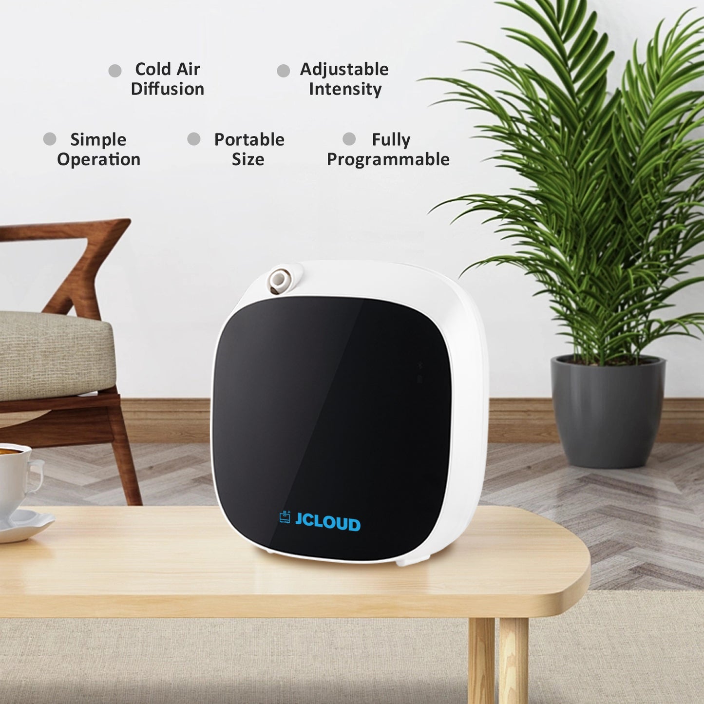 Smart Scent Air Machine with Cold Air Diffusion Technology for Home, Waterless Essential Oil Diffuser 100ML, Portable Scent Diffuser with USB & Battery Powered, for Living Room, Bath Room, Spa