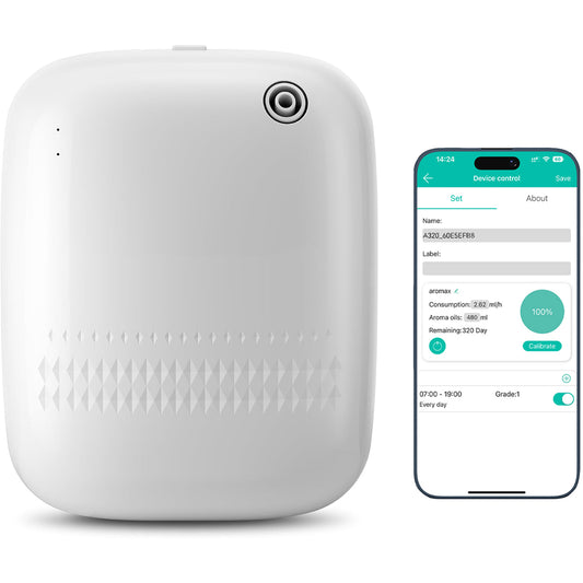 Smart Scent Air Machine with Intelligent Cold Air Technology, Waterless Hotel Collection Diffuser Covers 2000 sq, Bluetooth HVAC Scent Diffuser for Large Room, Hotel, Office and Spa Room.