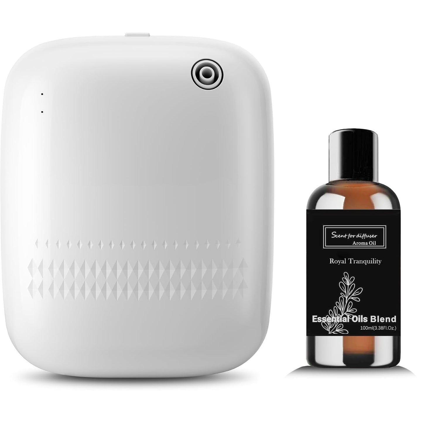 Waterless Essential Oil Diffuser, Scent Air Machine for Home Cover Up to 2000 sq.ft, Hotel and Commercial Use 400ML Diffuser with 100ML Royal Tranquility Fragrance Oil for Spa, Office