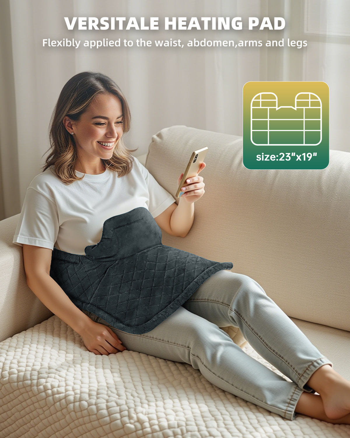 Graphene Weighted Heating Pad for Neck and Shoulders Mother's Day Wellness Gifts FSA Eligible Items Only List 3X Deeper Pain Relief Instant Heat Snug Fit Contoured Design ETL Certified
