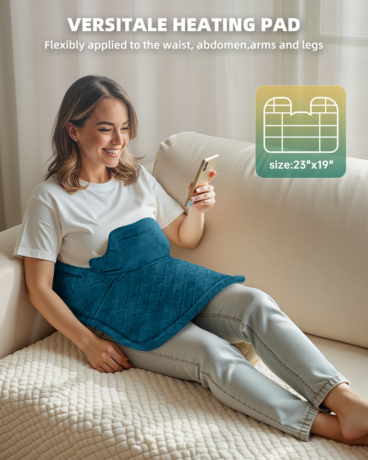 Graphene-Infused Electric Heating Pad,Weighted Heating Pads for Neck and Shoulders and Back,FSA Eligible Items Only List,Heat Pad with 4 Auto-Off Timers,23"x19",ETL Certified