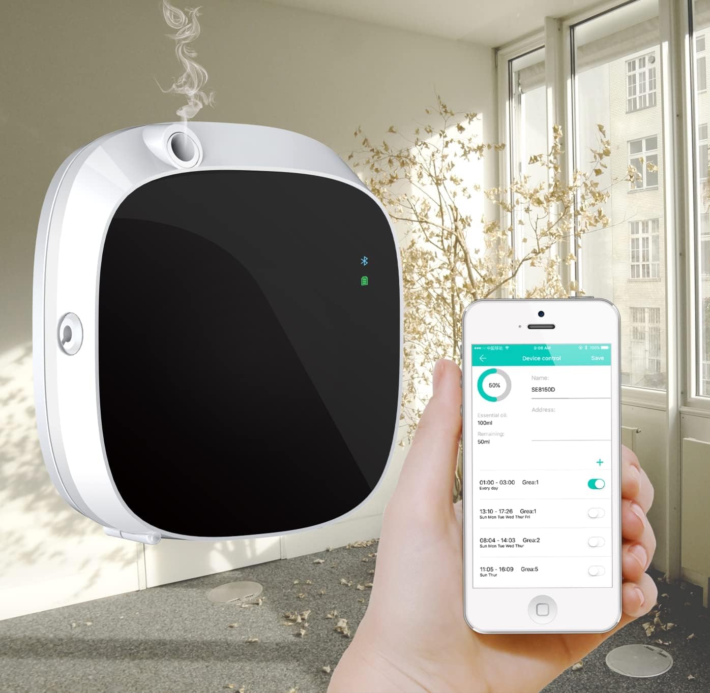 Smart Scent Air Machine for Home, Wall Mounted Cold Air Scent Machine, 100ML Miracle with Waterless Scent Diffuser