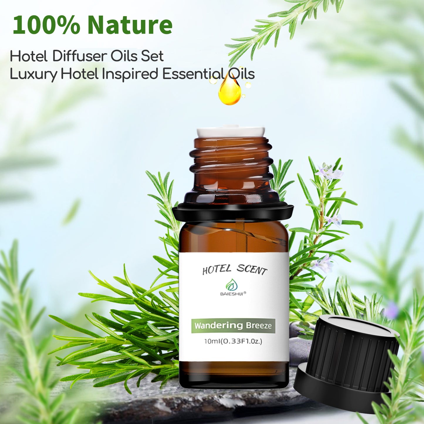 BAIESHIJI Hotel Diffuser Oils Set, Luxury Hotel Inspired Essential Oils, Pure Aromatherapy Diffuser Oil Gift Set, Top 4x10ML Home Luxury and Hotel Scents for Diffuser Aromatherapy