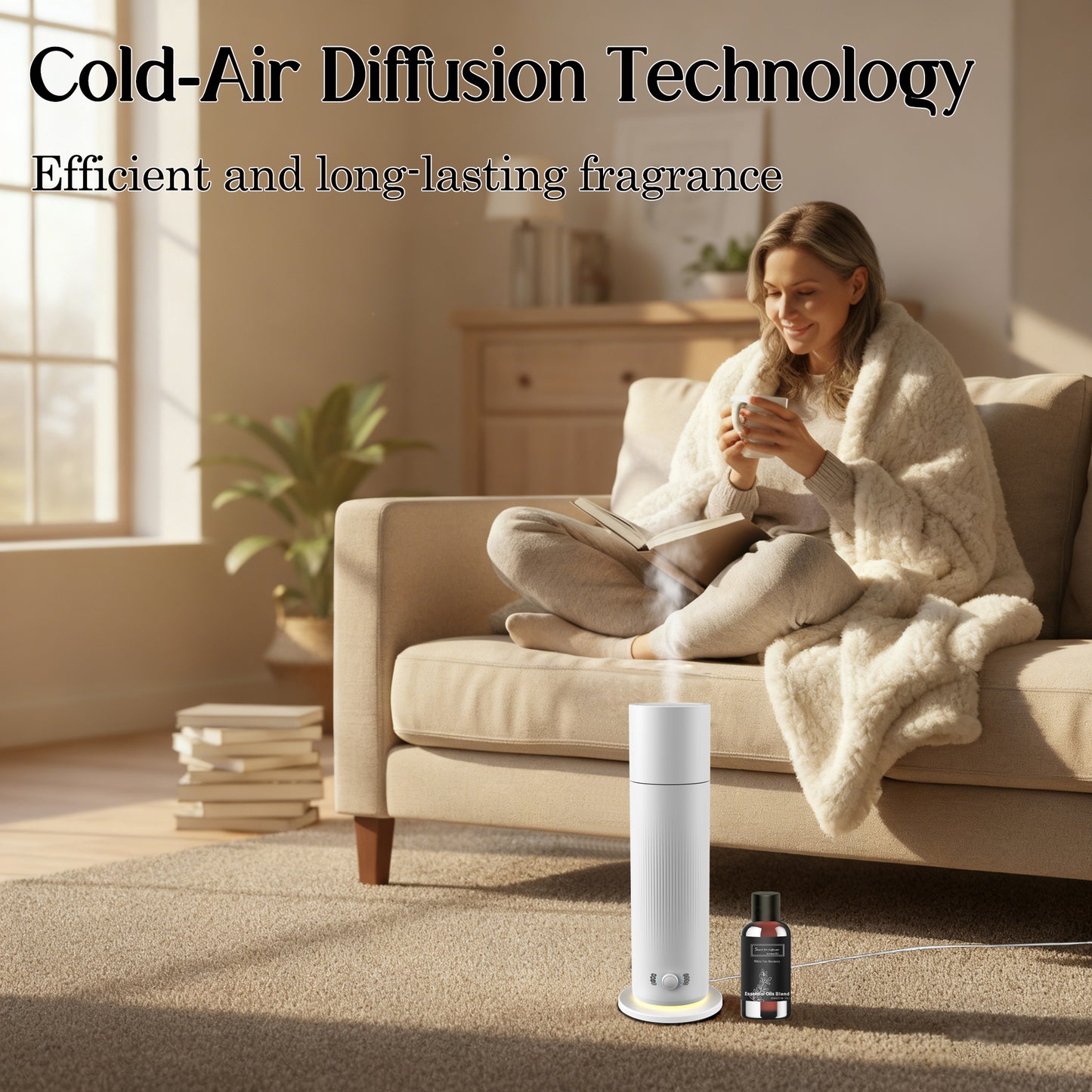 BAIESHIJI Waterless Essential Oil Diffuser, Scent Air Machine for Home with Hotel Scent Oil, Covers Up to 1000 Sq.Ft, Adjustable Mist & Timer, Hotel and Commercial Use