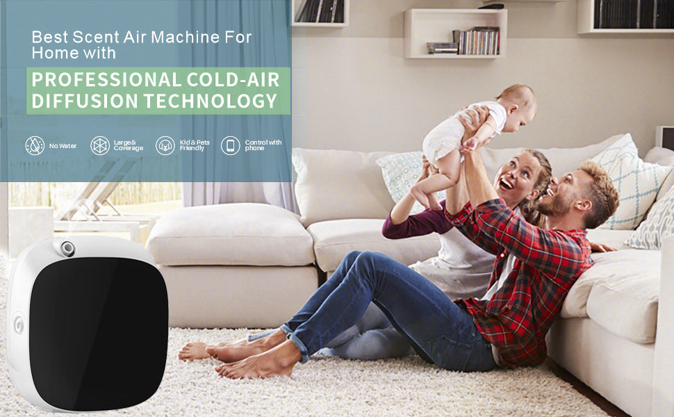 Smart Scent Air Machine for Home, Wall Mounted Cold Air Scent Machine, 100ML Miracle with Waterless Scent Diffuser