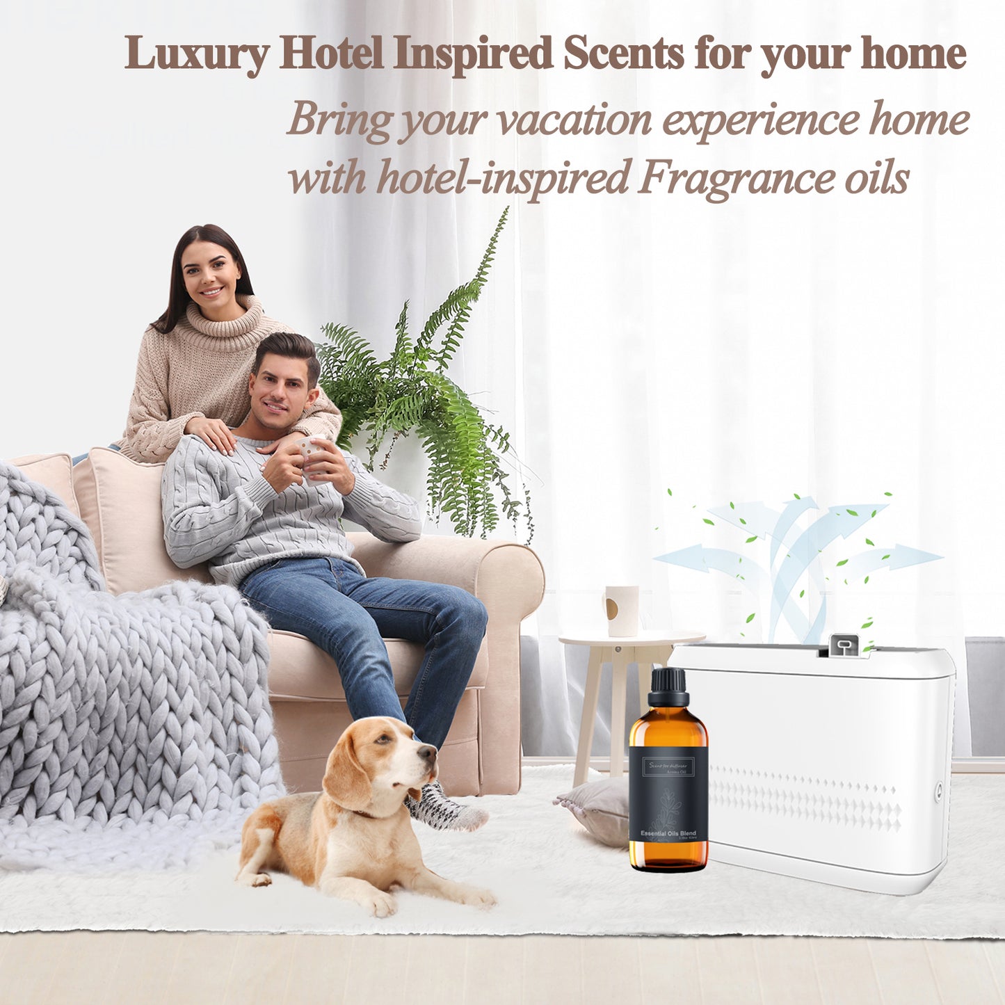 Hotel scents, Hotel Diffuser Oils, Wandering Breeze Aromatherapy Fragrances Inspired by W Hotels, Christmas Gift, Pure Aromatherapy Diffuser Oil with Rose, and Cedarwood- 3.38 Fl Oz