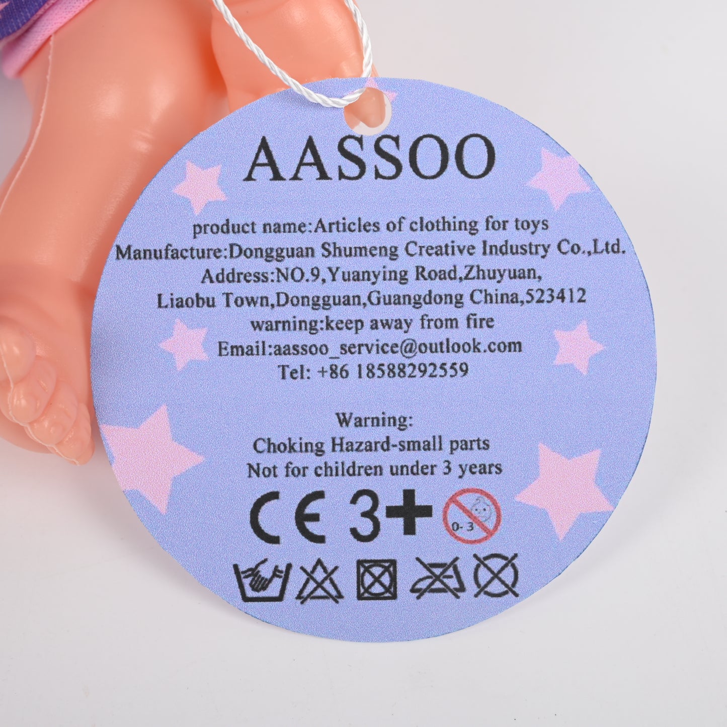 AASSOO Chinese Style Doll Bodice, Blue Starry Hau Hau Dress with Pink Trim & Bow Hairpin, Oriental Baby Outfit for 11.5-12 inch Fashion Dolls, Perfect for Role Play & Collection