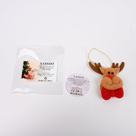AASSOO Christmas Reindeer Ornament, Felt Fabric Reindeer Hanging Decoration with Red Bow, Festive Xmas Tree Ornament for Holiday Home Decor