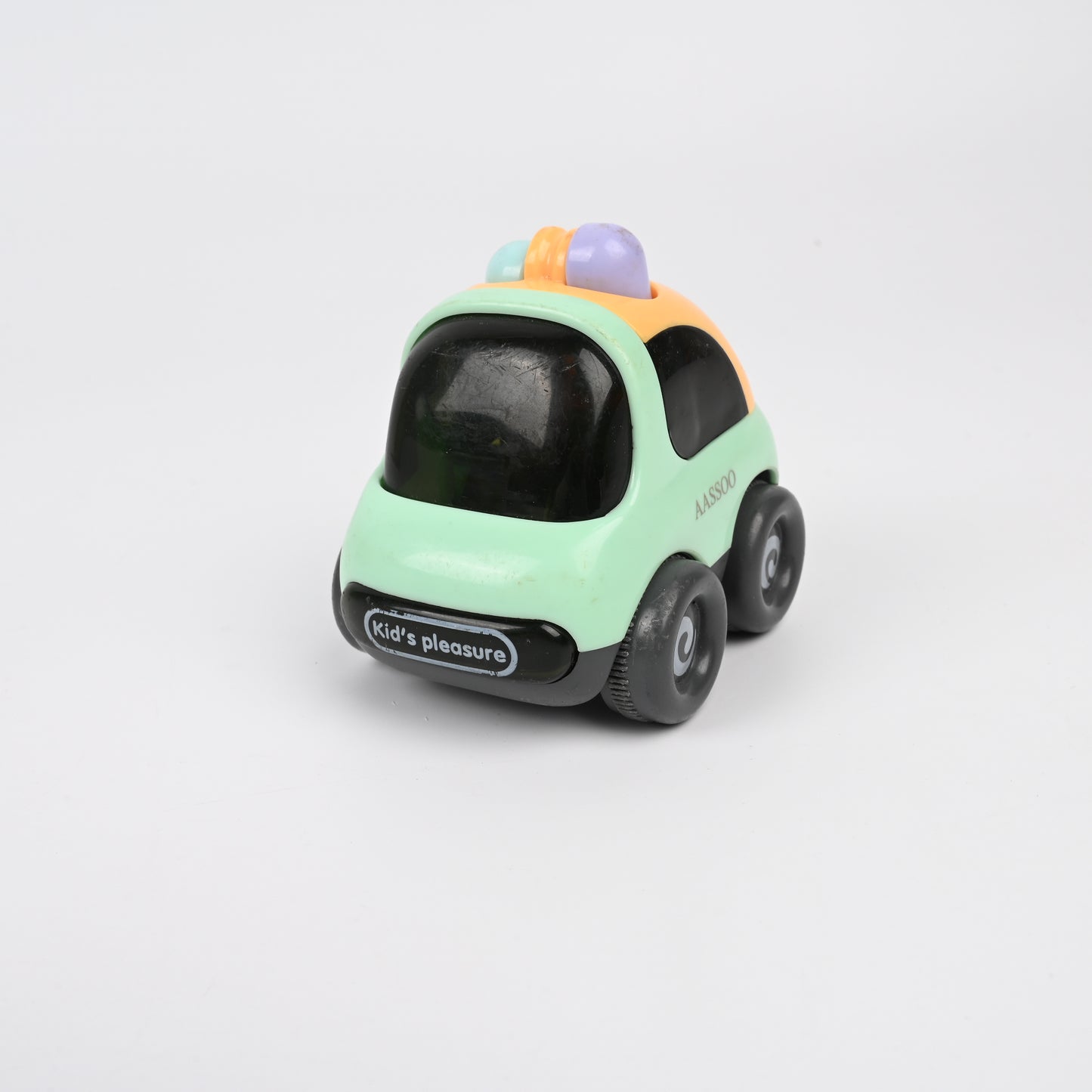 AASSOO Toy Car for Kids, Green Plastic Cartoon Vehicle, 2.36×1.97×1.18 Inches Toddler Car Toy, “Kid’s Pleasure” Push and Play Car