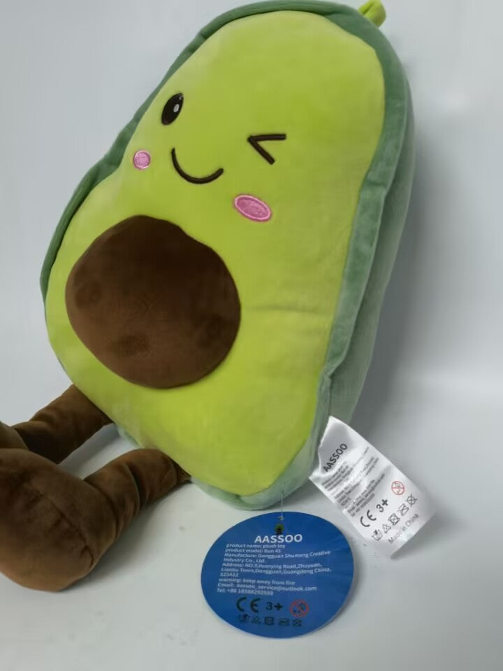 AASSOO Avocado Plush Toy, Cute Winking Avocado Stuffed Animal with Legs, Soft Plush Pillow for Kids &amp; Adults, Decorative Fruit Plushie Gift