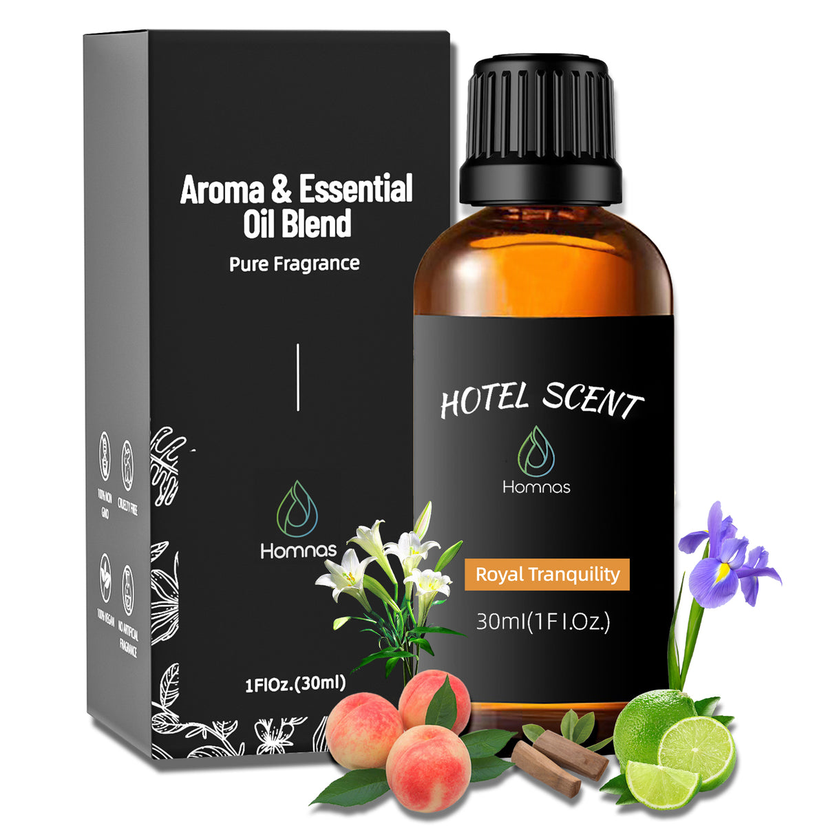 Royal Tranquility Essential Oil, Hotel Diffuser Oil, Inspired by Hotel, Lemon, Jasmine and Amber, Home Luxury & Hotel Scents for Diffuser, Pure Diffuser Oil for Aromatherapy