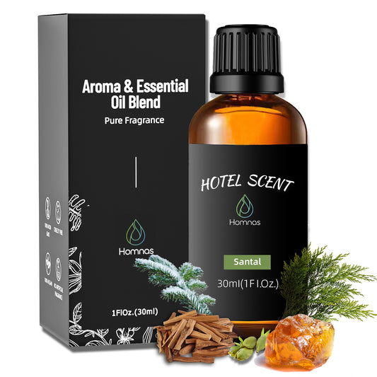 Santal Essential Oil, Hotel Diffuser Oil, Home Luxury & Hotel Scents for Diffuser, Christmas Gift 30ML Pure Diffuser Oil with Sandalwood, Cedarwood and Musk for Aromatherapy